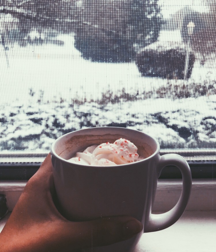A warm mug on a cold winter’s day.