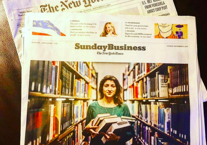 Lina Khan’s appearance on the front page of the NY Times Business section.