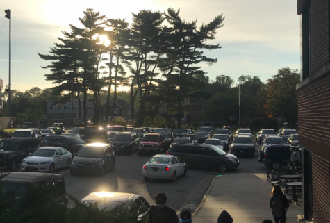Senior lot is packed, as usual, before the start of the school day.