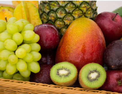 Fruits like kiwis, mangos, and pineapples have lots of Vitamin C.