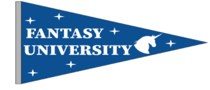 Banner for Fantasy University is raised high.