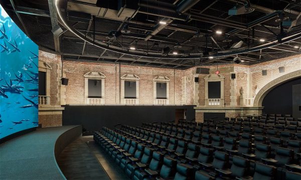 The Dolby Atmos Theatre at Mamaroneck Cinemas provides a 360° sound experience in a restored, industrial space.