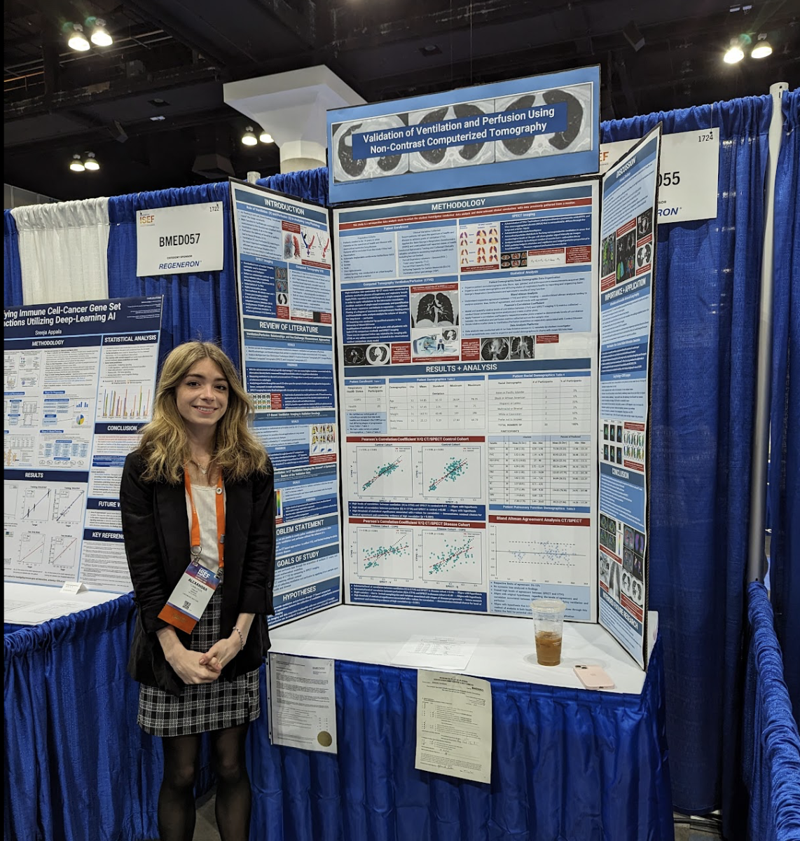 Alex Tombleson (’24) with her award winning project presentation at ISEF.