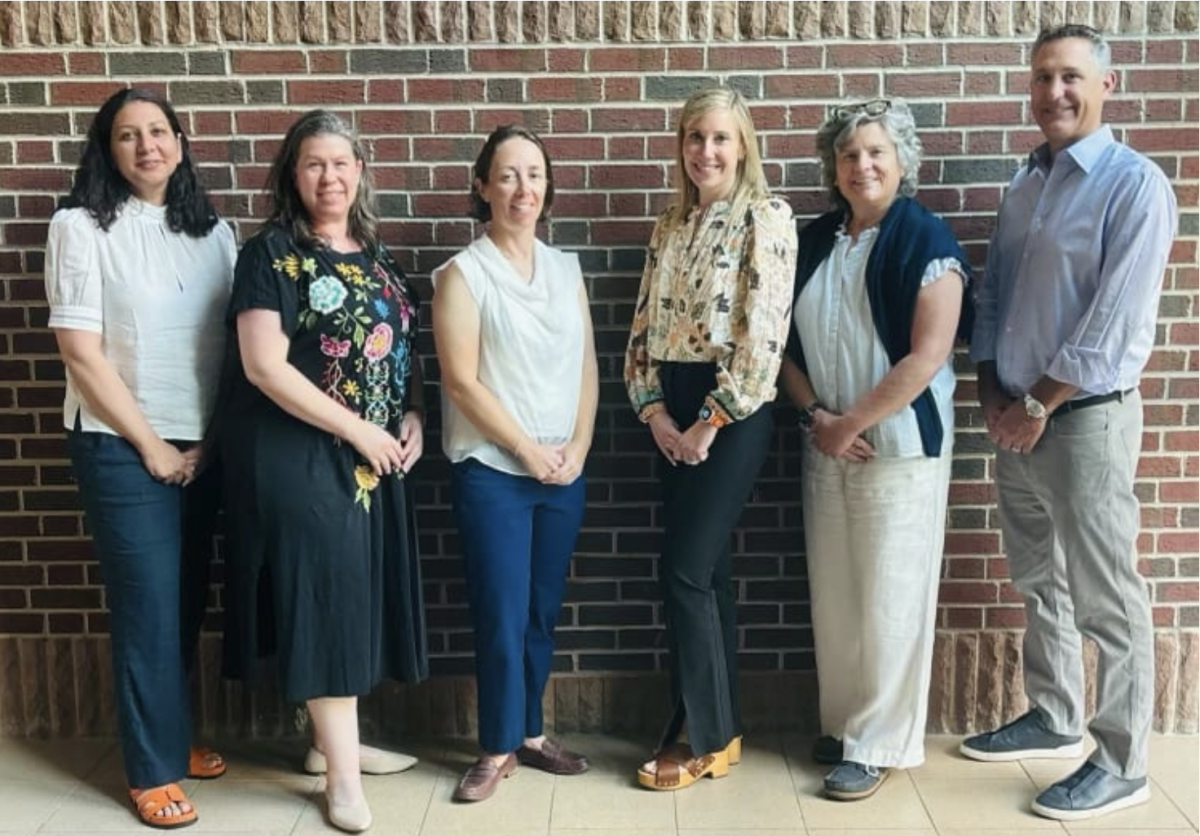 Above, from left: BOE members Amy Nofal, Michele Metsch, Athena Maikish (Vice President), Ariana Cohen (President), Sally Cantwell (Secretary), Michael Davidson, and David Carlos (not pictured).