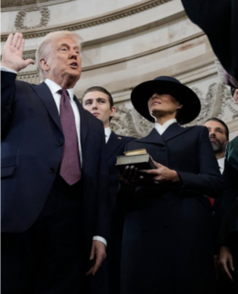President Trump takes the presidential

oath.