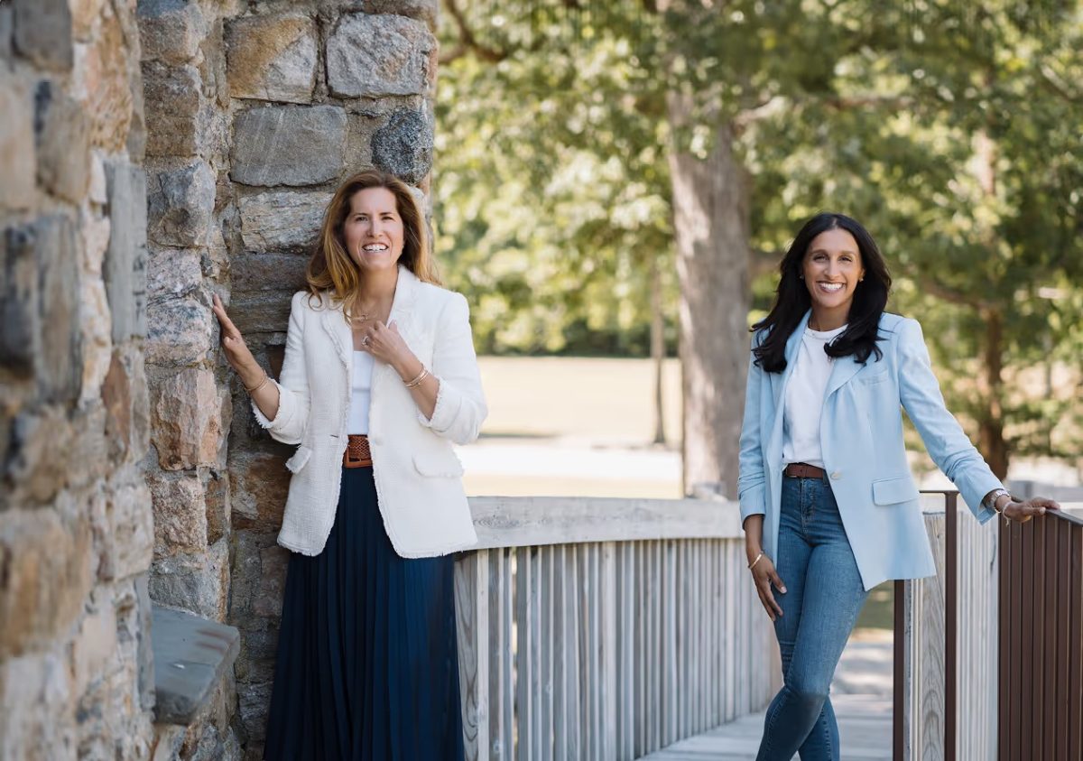 Melissa Manice and Tina Sadarangani photographed for their Town of Mamaroneck campaign.