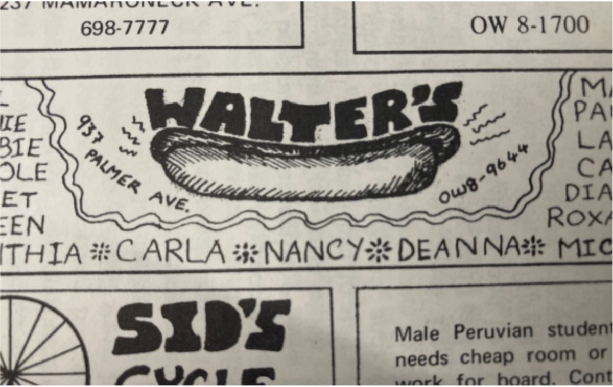 An ad for Walter’s in The Probe from 1972.