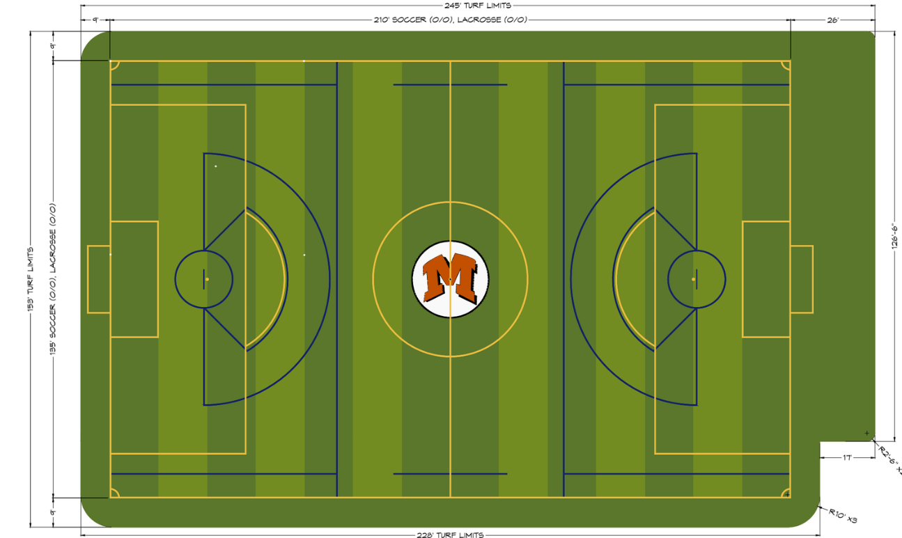Design of the new turf field at the Town Center